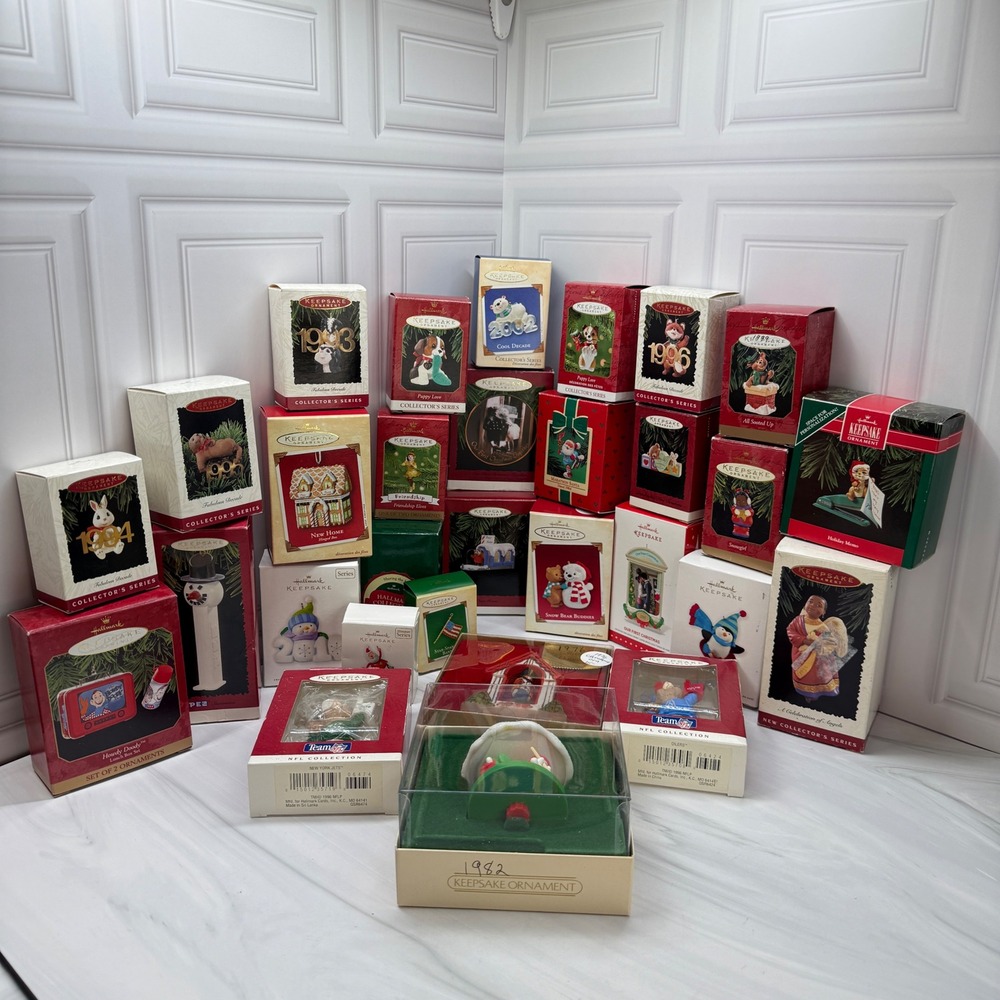 Lot of 30 Hallmark Keepsake Ornaments Vintage Collector Series 1980s-2000s Mixed
